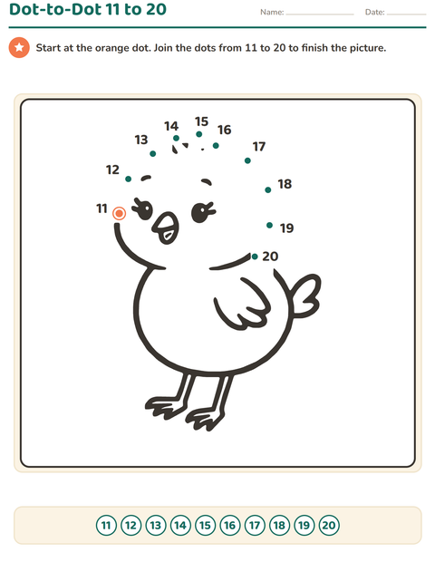 Preview of Dot-to-Dot worksheet for kindergarten