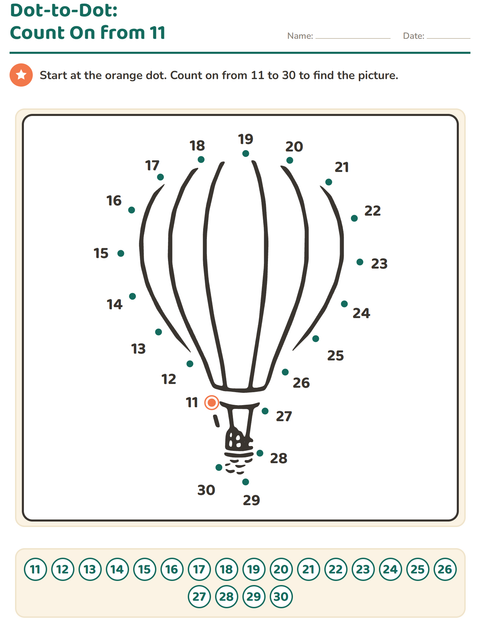 Preview of Dot-to-Dot worksheet for kindergarten