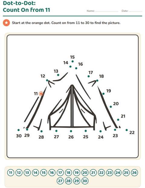 Preview of Dot-to-Dot worksheet for kindergarten