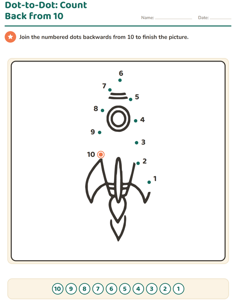 Preview of Dot-to-Dot worksheet for kindergarten