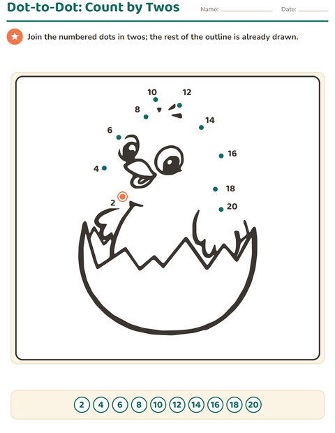 Preview of Dot-to-Dot worksheet for grade 1