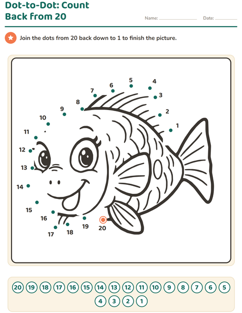 Preview of Dot-to-Dot worksheet for grade 1