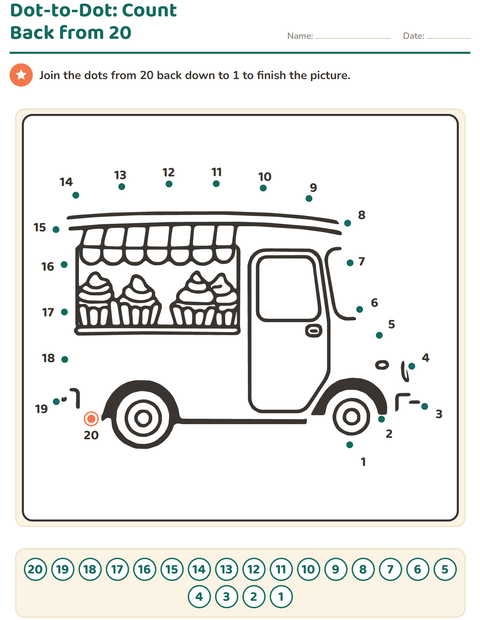 Preview of Dot-to-Dot worksheet for grade 1
