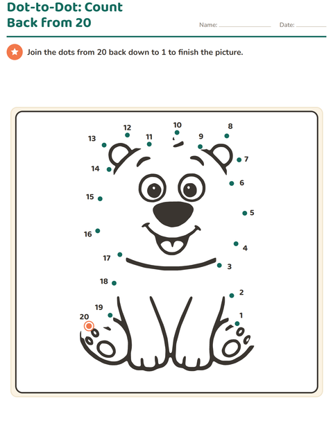 Preview of Dot-to-Dot worksheet for grade 1