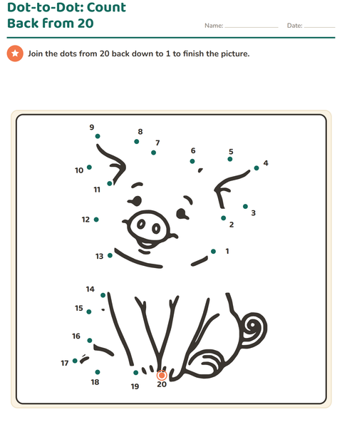 Preview of Dot-to-Dot worksheet for grade 1
