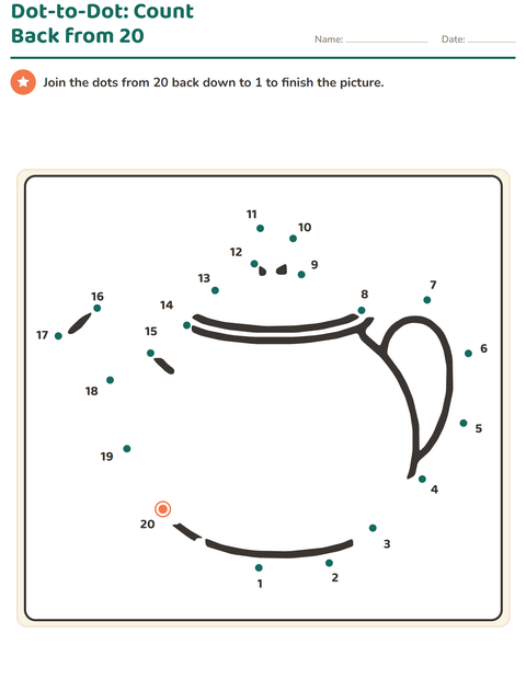 Preview of Dot-to-Dot worksheet for grade 1