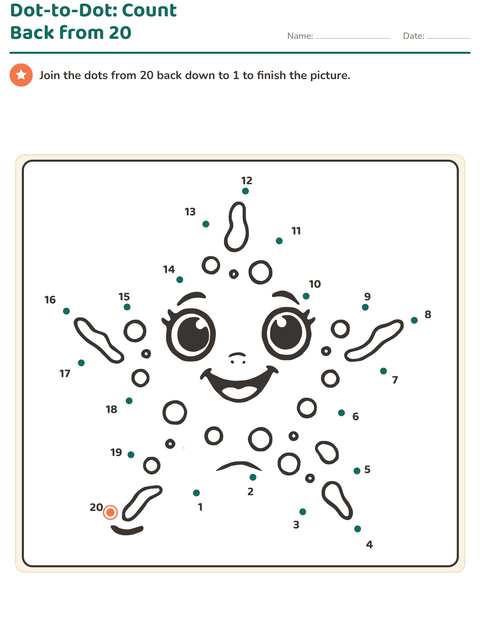 Preview of Dot-to-Dot worksheet for grade 1