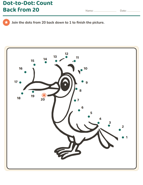 Preview of Dot-to-Dot worksheet for grade 1