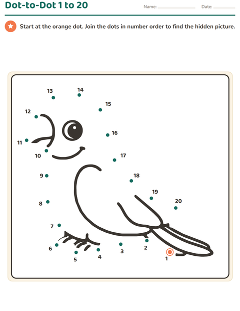 Preview of Dot-to-Dot worksheet for kindergarten