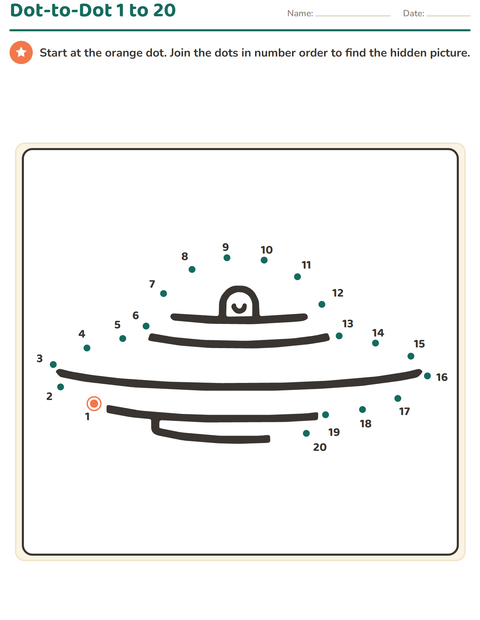 Preview of Dot-to-Dot worksheet for kindergarten