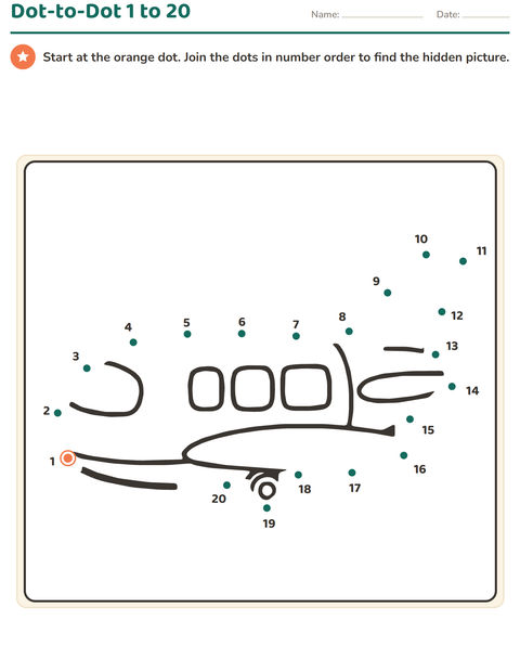 Preview of Dot-to-Dot worksheet for kindergarten