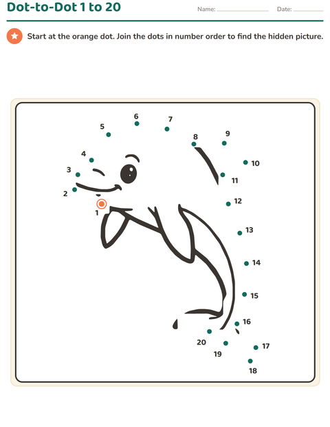 Preview of Dot-to-Dot worksheet for kindergarten