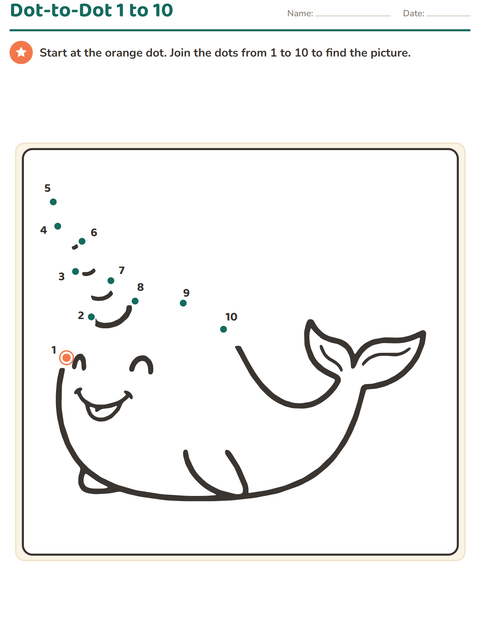 Preview of Dot-to-Dot worksheet for kindergarten