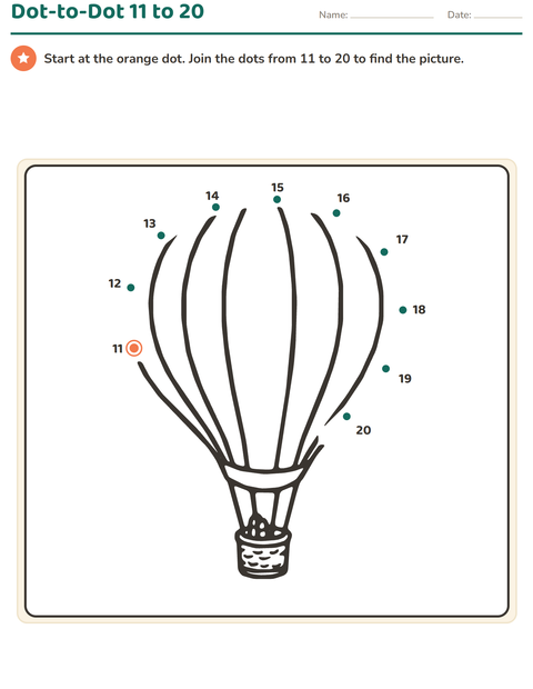 Preview of Dot-to-Dot worksheet for kindergarten