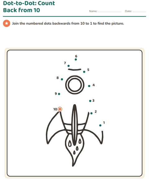 Preview of Dot-to-Dot worksheet for kindergarten