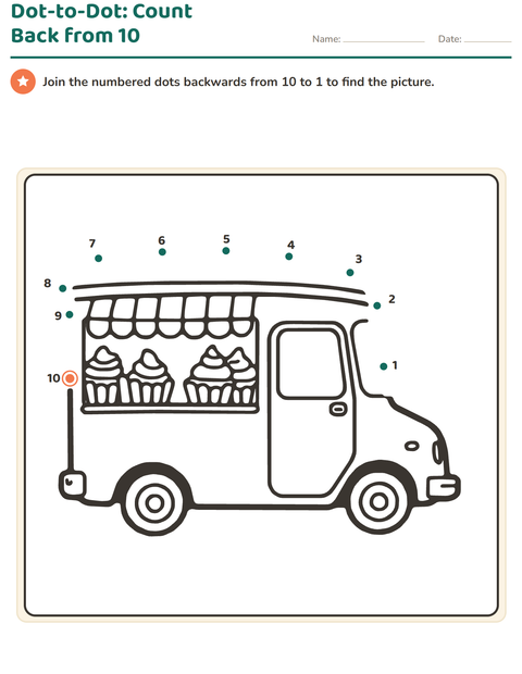 Preview of Dot-to-Dot worksheet for kindergarten
