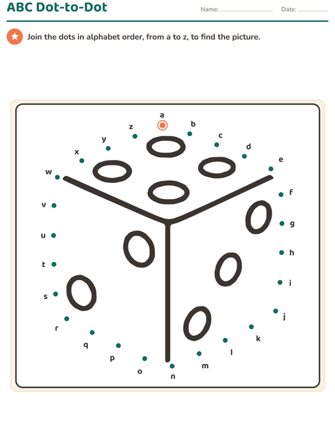 Preview of Dot-to-Dot worksheet for kindergarten
