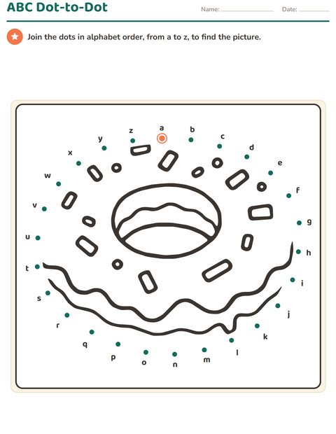 Preview of Dot-to-Dot worksheet for kindergarten