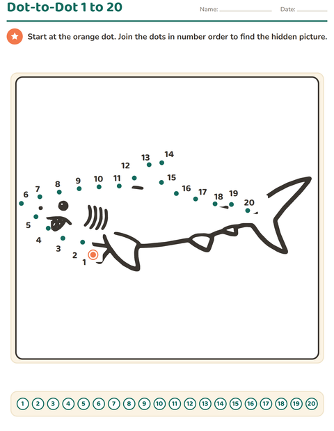 Preview of Dot-to-Dot worksheet for kindergarten