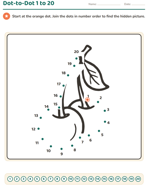 Preview of Dot-to-Dot worksheet for kindergarten