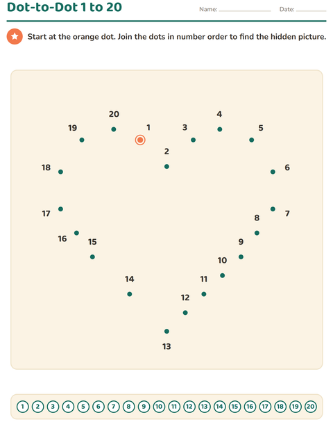 Preview of Dot-to-Dot worksheet for kindergarten
