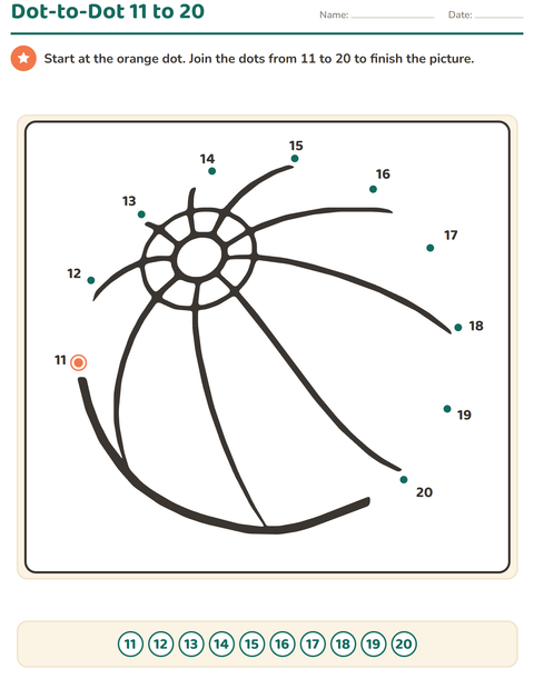 Preview of Dot-to-Dot worksheet for kindergarten