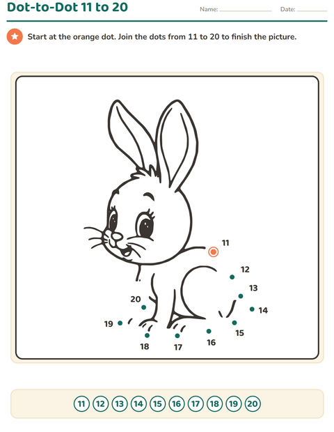 Preview of Dot-to-Dot worksheet for kindergarten