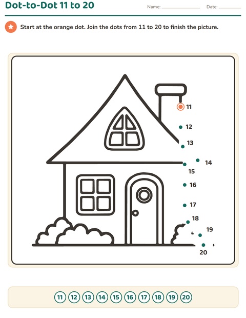 Preview of Dot-to-Dot worksheet for kindergarten