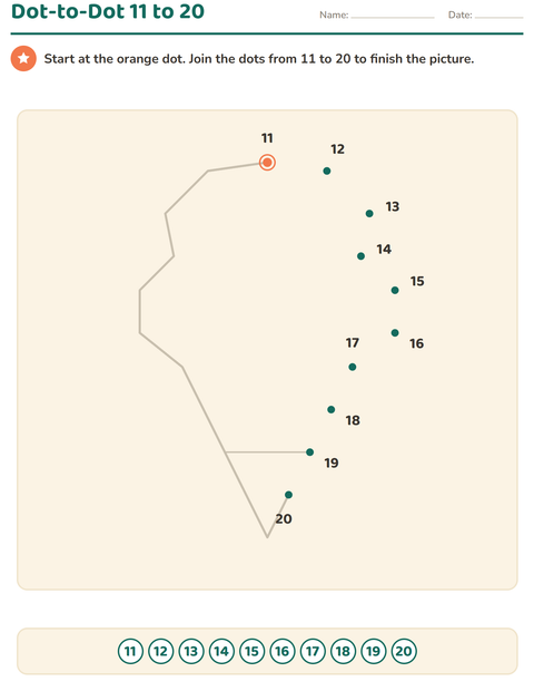 Dot to Dot 11 to 20: A Teen Number Count