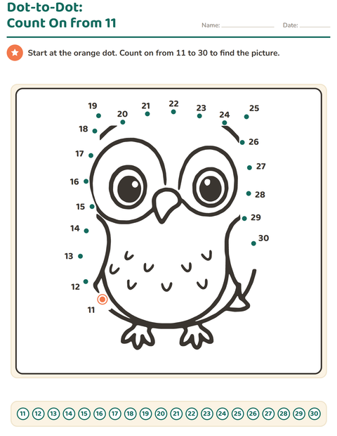 Preview of Dot-to-Dot worksheet for kindergarten