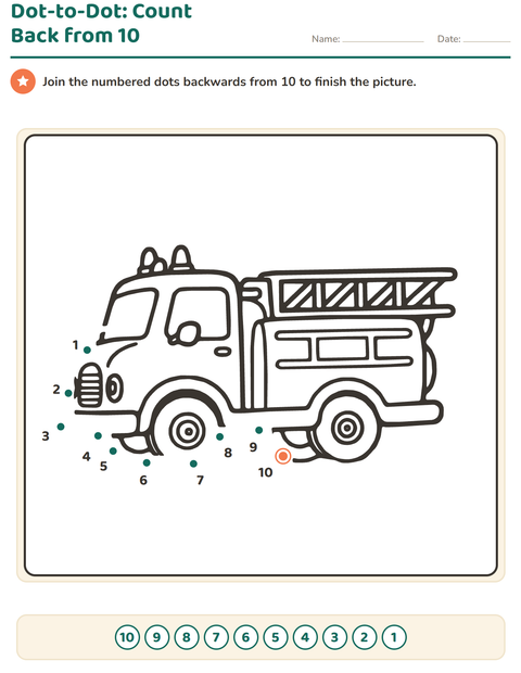 Preview of Dot-to-Dot worksheet for kindergarten