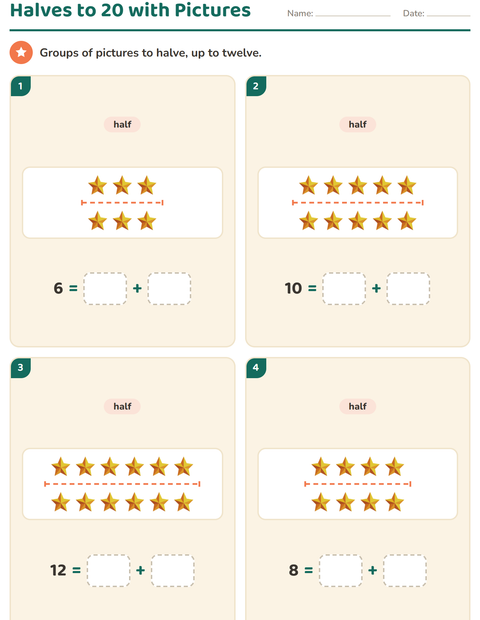 Preview of Doubles and Halves worksheet featuring Christmas for grade 1