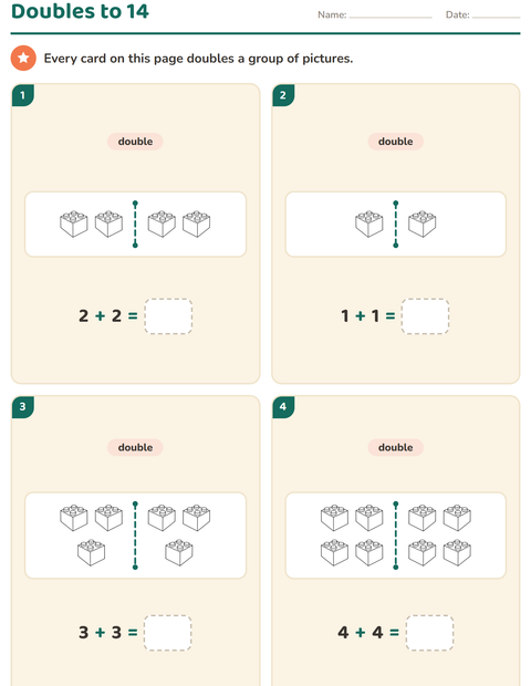 Preview of Doubles and Halves worksheet featuring Toys BW 2 for grade 1
