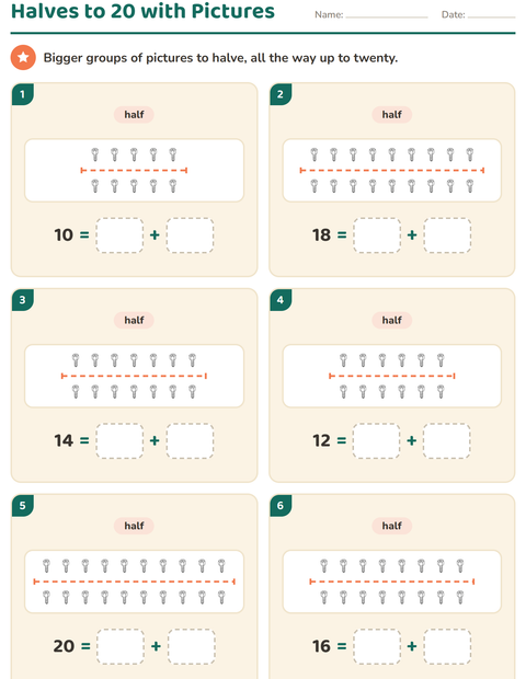 Preview of Doubles and Halves worksheet featuring Tools BW for grade 1