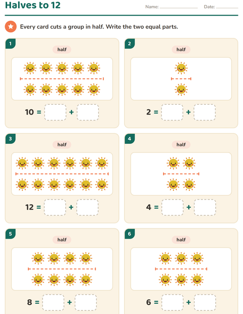 Preview of Doubles and Halves worksheet featuring Weather for grade 1