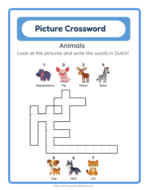 Picture crossword – Animals