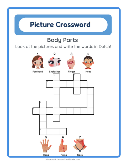 Picture crossword – Body Parts