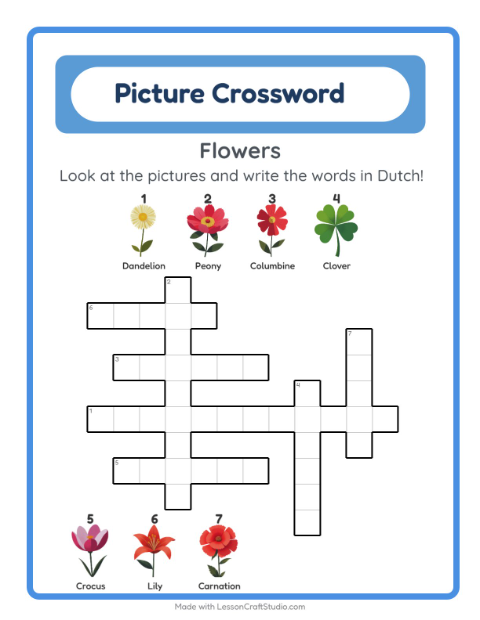 Picture crossword – Flowers