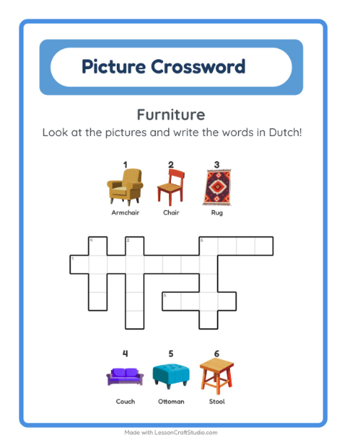 Picture crossword – Furniture