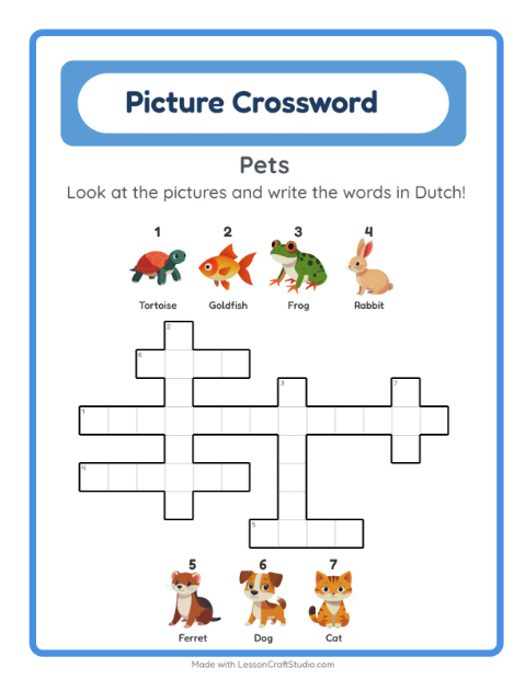 Picture crossword – Pets