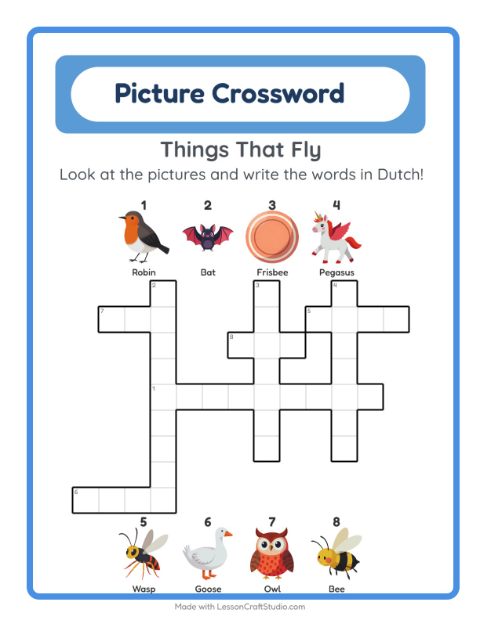 Picture crossword – Things That Fly