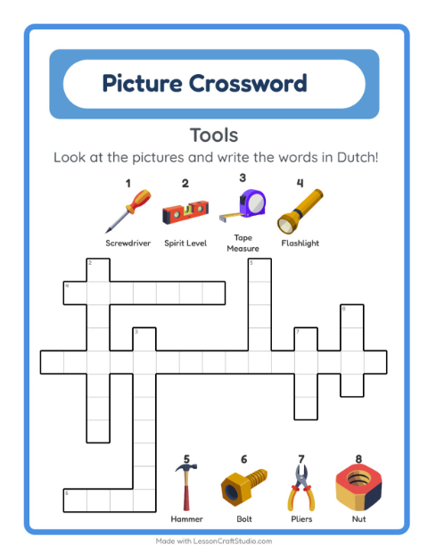 Picture crossword – Tools
