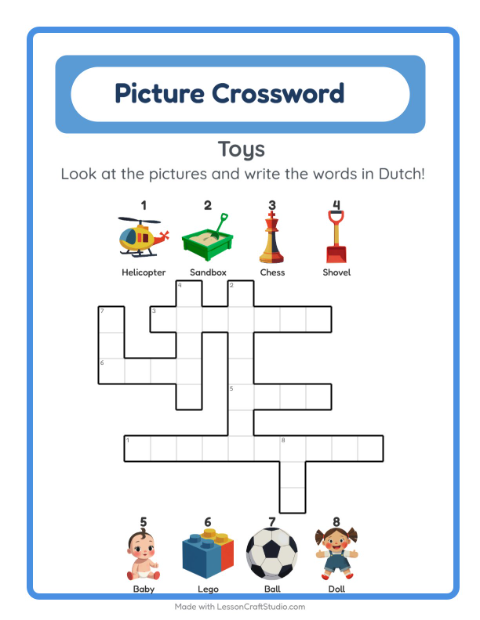 Picture crossword – Toys