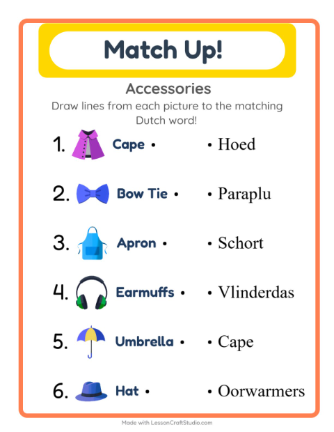 Picture-word match – Accessories