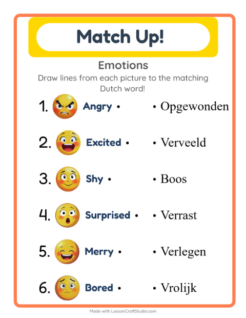 Picture-word match – Feelings