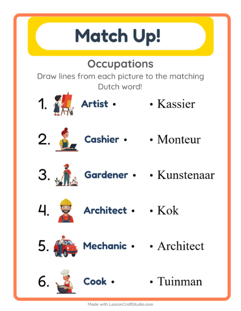 Picture-word match – Community Helpers
