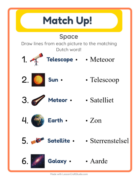 Picture-word match – Space