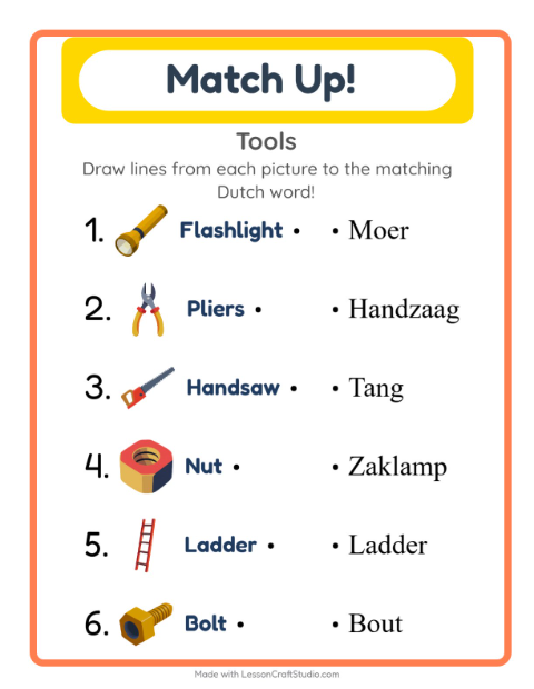 Picture-word match – Tools