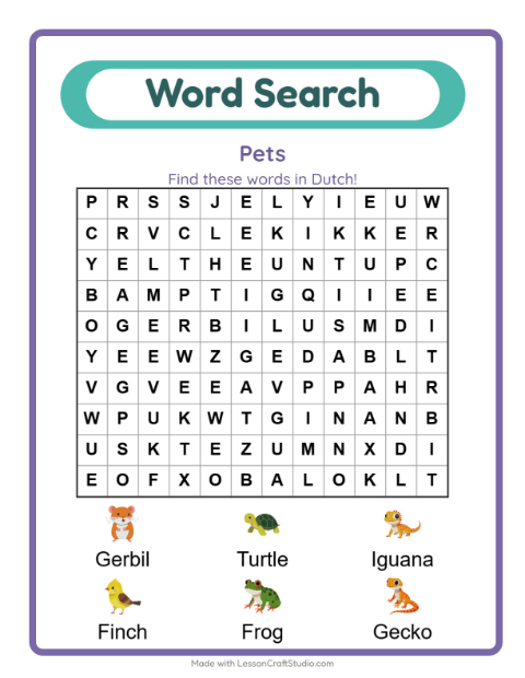 Preview of The pets on this sheet are not the ones you expect