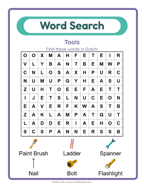 Picture word search – Tools